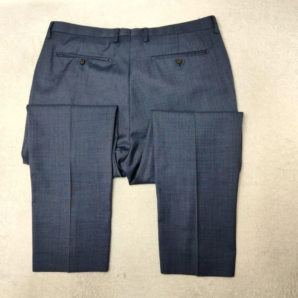 Banana Republic Pants Mens 35x30 Blue Modern Slim Marzotto Wool Dress Suit